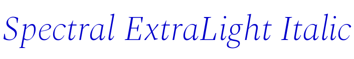 Spectral ExtraLight Italic шрифт
